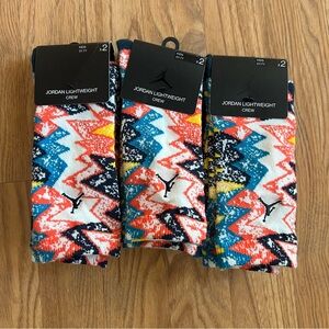 Nike Air Jordan Lightweight Crew Socks BJ0502-782 Kids 5Y-7Y NEW LOT OF THREE
